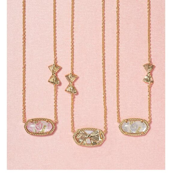 Kendra Scott X LoveShackFancy Pink and Gold Elisa Necklace 🎀 NWT 🎀 - Picture 6 of 7